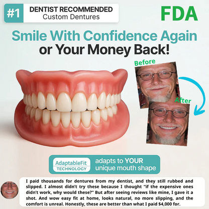 👑2026 Hot Sale Ends Today: 70% OFF!  Custom Custom-Fit Full Functional DenturesMake you more confident – Made in the USA