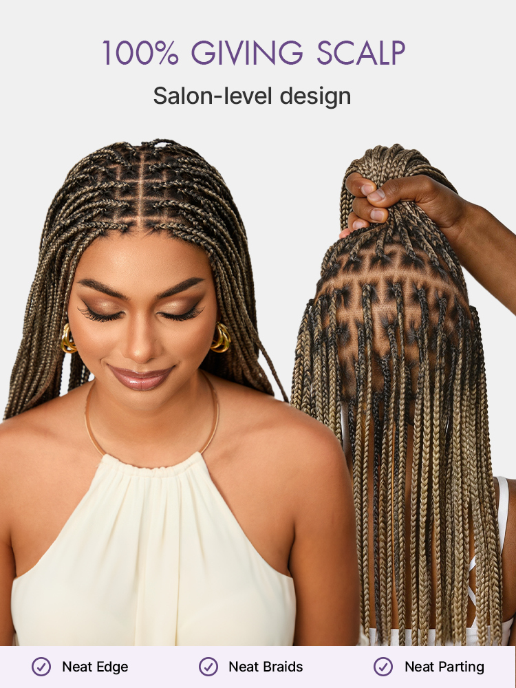 🏆🔥Last Day: 58% Off🔥 Salon Braids HD Lace Knotless Wig ✨