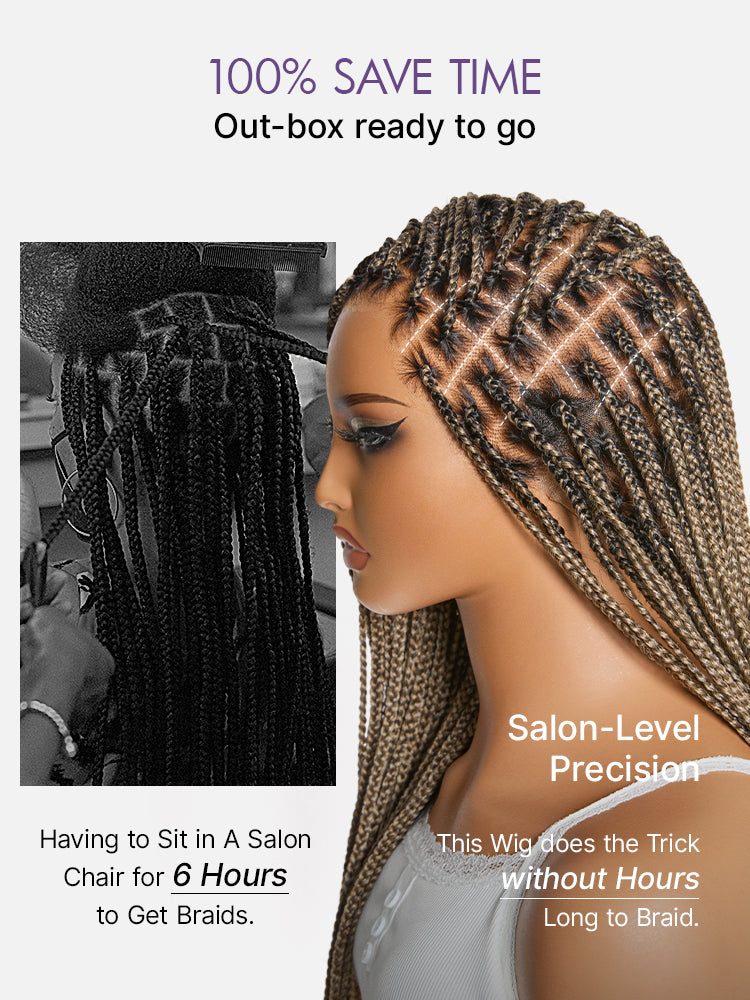 🏆🔥Last Day: 58% Off🔥 Salon Braids HD Lace Knotless Wig ✨