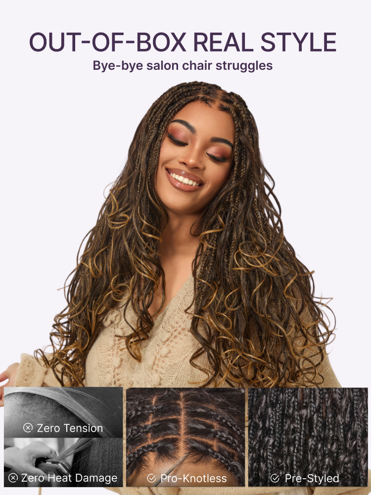 🏆🔥Last Day: 58% Off🔥 Salon Braids HD Lace Knotless Wig ✨